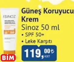 SİNOZ  GÜNEŞ KORUYUCU KREM